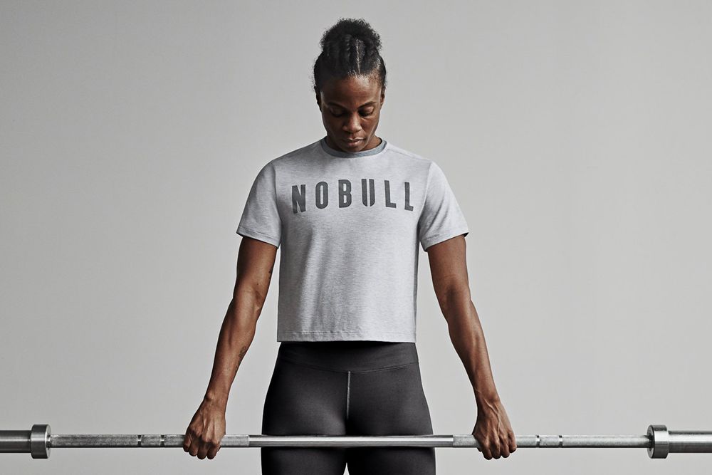 NOBULL Women's Boxy Tee - Light Heather Grey - Ireland (4306CGZON)